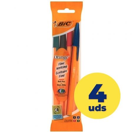 BIC Cristal Fine Bolígrafos Colores Surtidos, 4 Unidades, Trazo 0,3 mm BIC Cristal Fine Bolígrafos Colores Surtidos, 4 Unidades, Trazo 0,3 mm